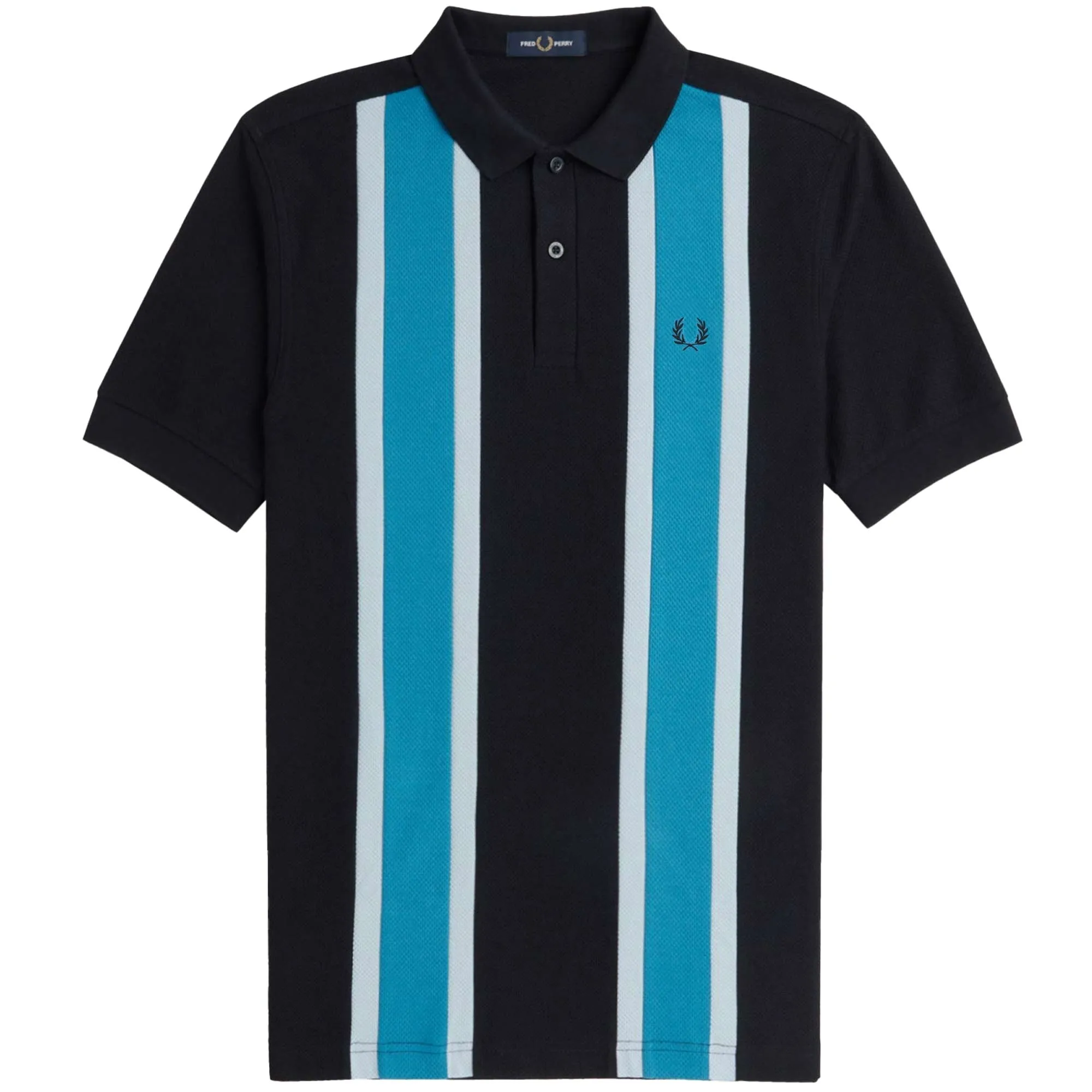 Woven Mesh Relaxed Polo Shirt - Black